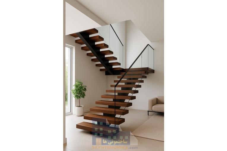 اجرای نرده شیشه ای و چوبکاری پله در غرب تهران